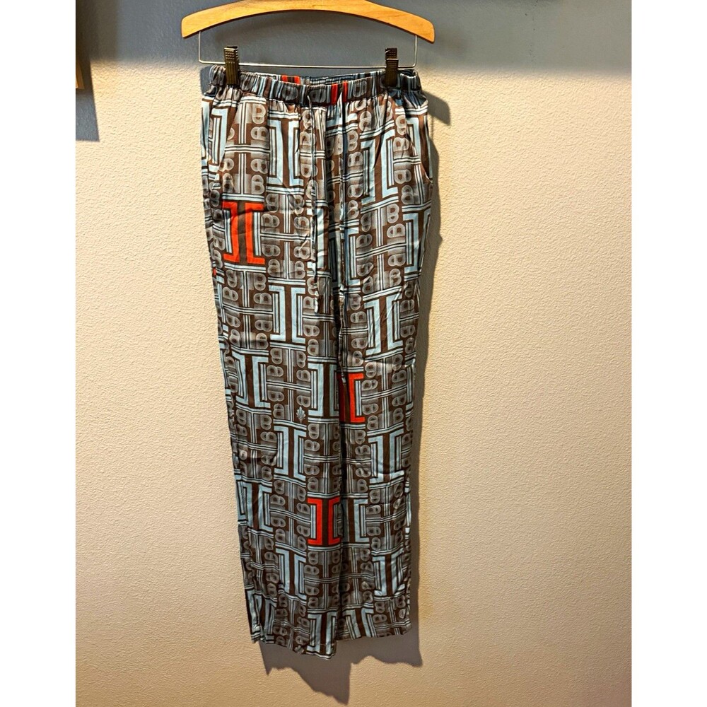 Isabelle Blanche Paris Women’s Geometric Logo Drawstring Pants Pockets Small
